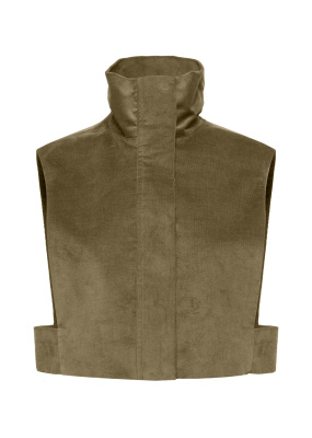 Жилет на молнии из вельвета  (Хаки, 42)