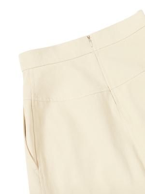 Юбка А-силуэта на кокетке из денима (Молочный, 44)