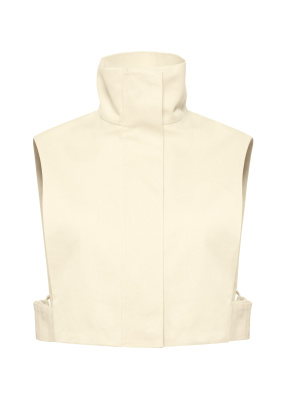 Жилет на молнии из денима (Молочный, 46)