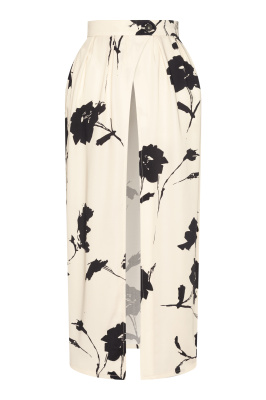 Юбка-накидка с карманами (Молочно-черный, 42)