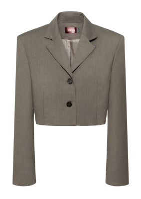 Жакет короткий оверсайз (42/158, Серо-бежевый)